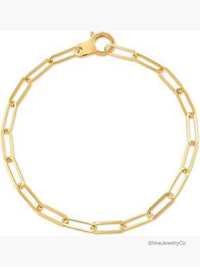 Large Paperclip Chain Bracelet in 18k Gold Vermeil